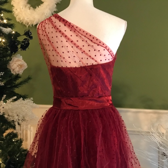 Cocktail holiday party dress one shoulder - Picture 6 of 10
